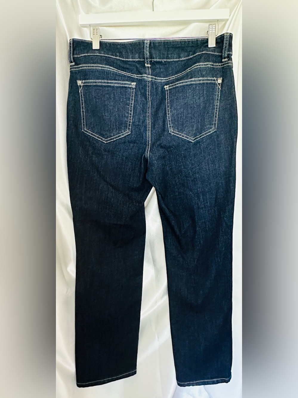 Chico’s Straight Leg Jeans Dark Wash Stretch 0.5 Short US 6 - Picture 5 of 7